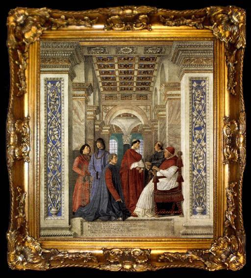 framed  Melozzo da Forli Sixtus IV Founding the Vatican Library, ta009-2